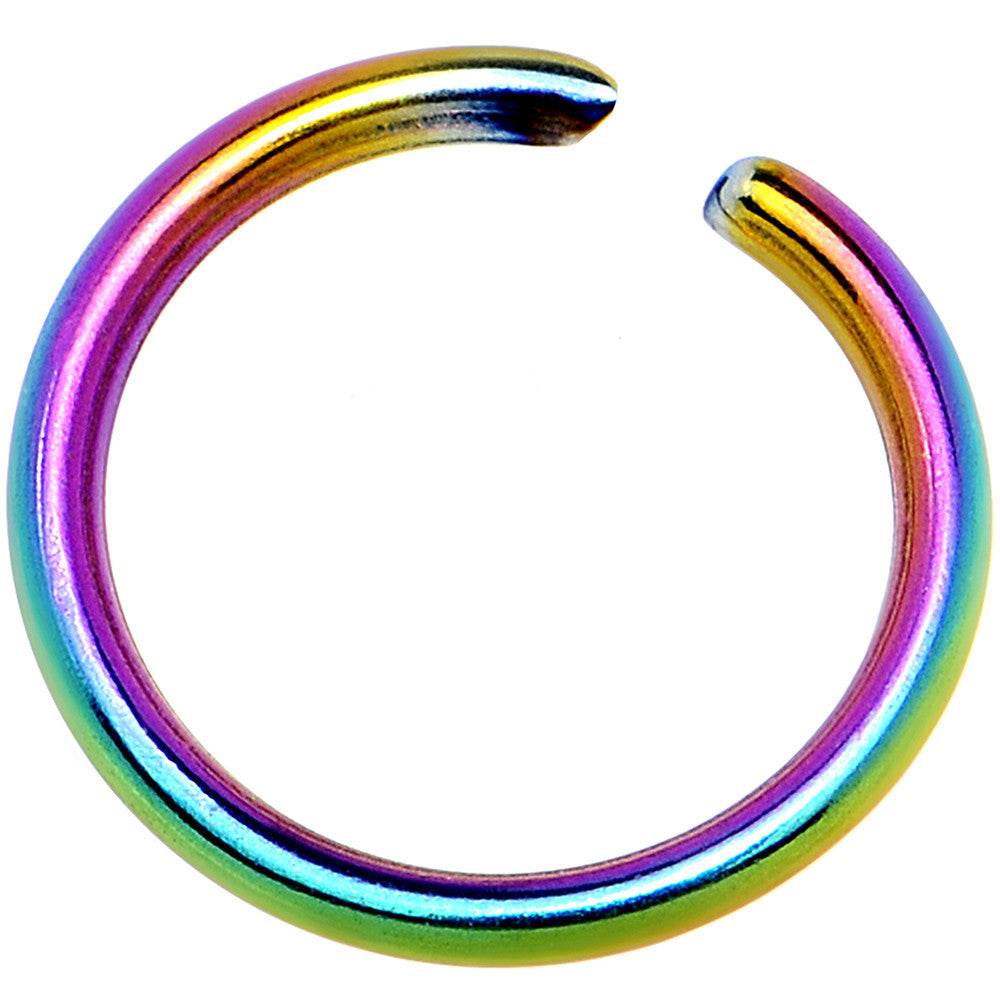 20G 1/4 Rainbow Anodized Annealed Steel Seamless Circular Ring