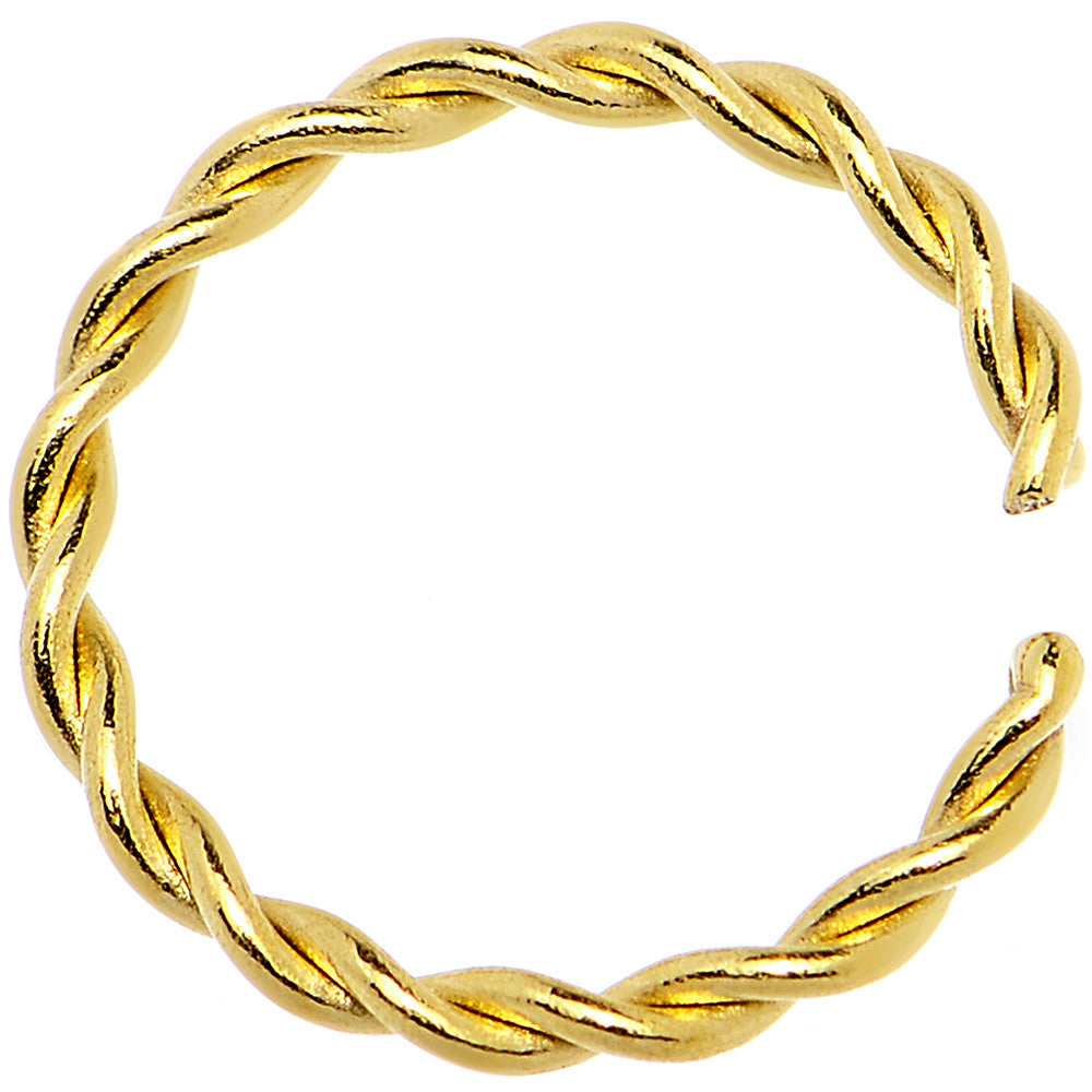 18 Gauge 5/16 Gold IP Annealed Steel Seamless Braided Circular Ring