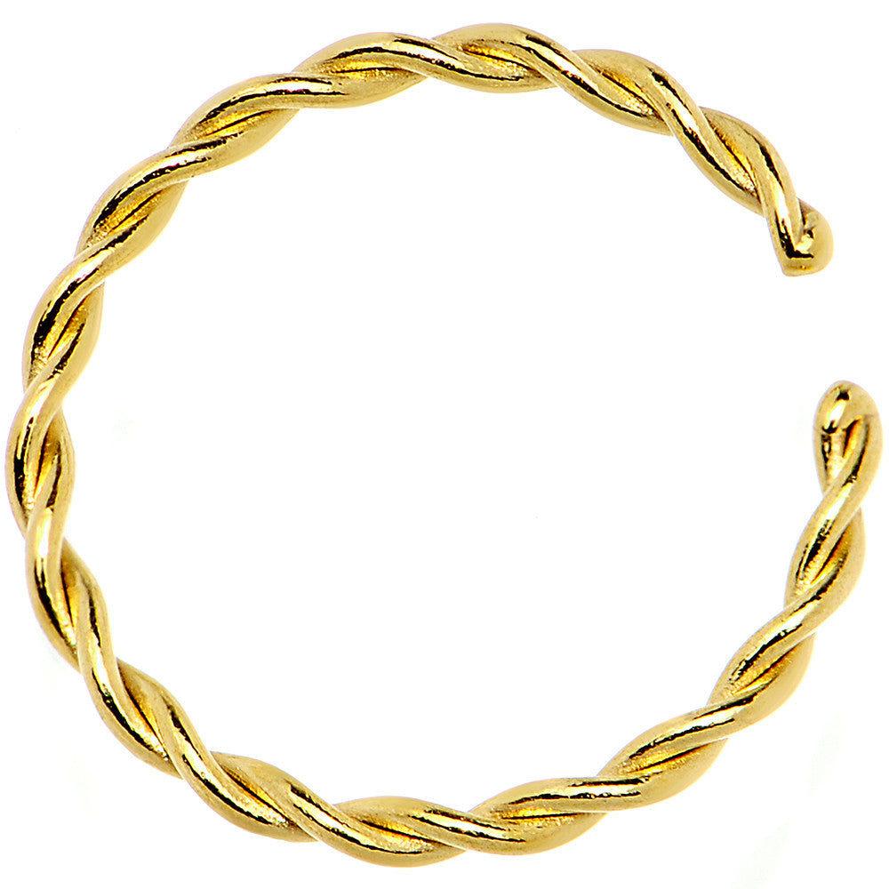 18 Gauge 3/8 Gold IP Annealed Steel Seamless Braided Circular Ring