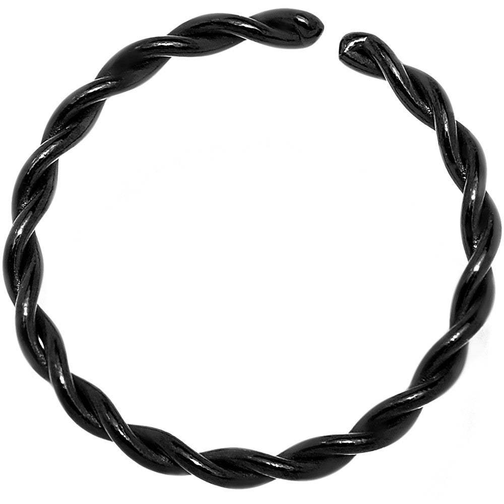18 Gauge 3/8 Black IP Annealed Steel Seamless Braided Circular Ring