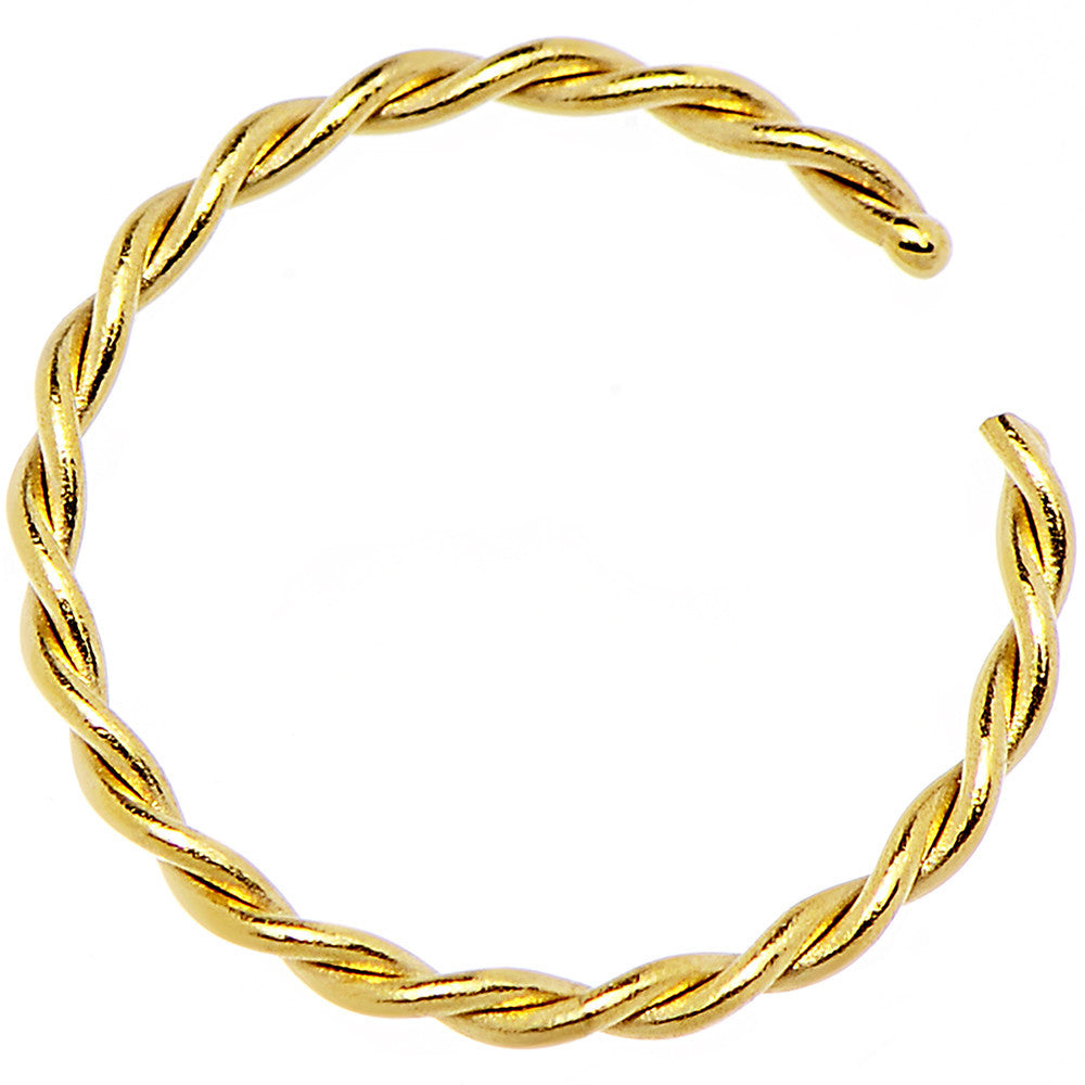 20 Gauge 5/16 Gold IP Annealed Steel Seamless Braided Circular Ring