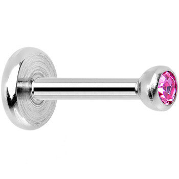 18G 1/4 Pink 2mm CZ Gem Internally Threaded Cartilage Earring