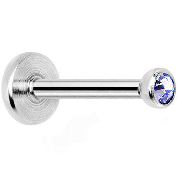 18G 5/16 Tanzanite 2mm CZ Gem Internally Threaded Labret