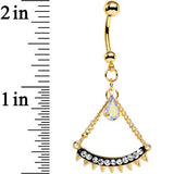 Clear Aurora Gem Gold Anodized Euclidian Arc Dangle Belly Ring
