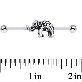 14 Gauge Stainless Steel Wise as an Elephant Industrial Barbell 38mm