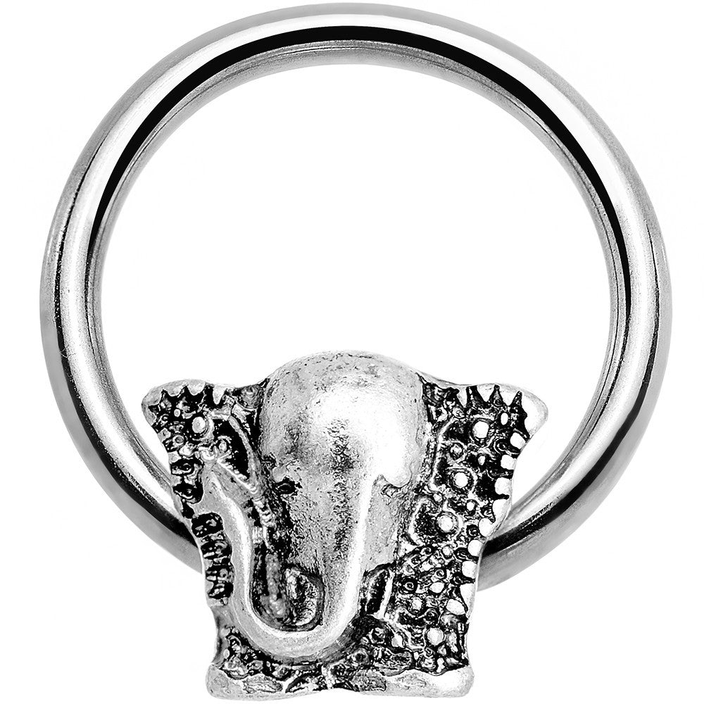 16 Gauge 3/8 Stainless Steel Pebbled Elephant BCR Closure Ring