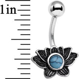 Faux Turquoise Southwest Horizon Flower Belly Ring