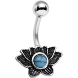 Faux Turquoise Southwest Horizon Flower Belly Ring
