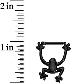14 Gauge 1/2 Black Anodized Hang with Me Frog Nipple Clicker Set