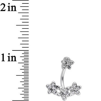 Clear Gem Field of Flowers Double Mount Belly Ring