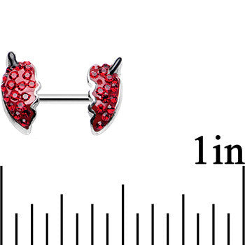 16 Gauge 1/4 Red Delicious Strawberry Double Helix Cartilage Earring