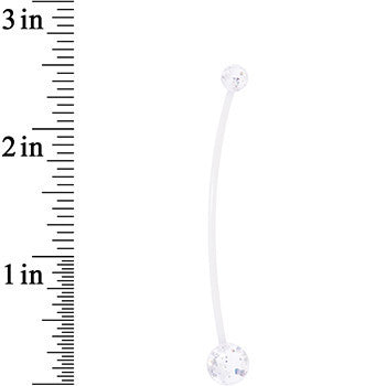 Clear Ultra Glitter Glamour PTFE Pregnancy Belly Ring