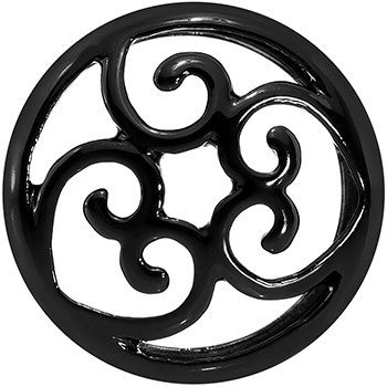 5/8 Steel Black Filigree Duet Heart Saddle Plug Set