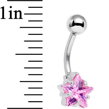 Pink Gem Shoot for the Star Belly Button Ring