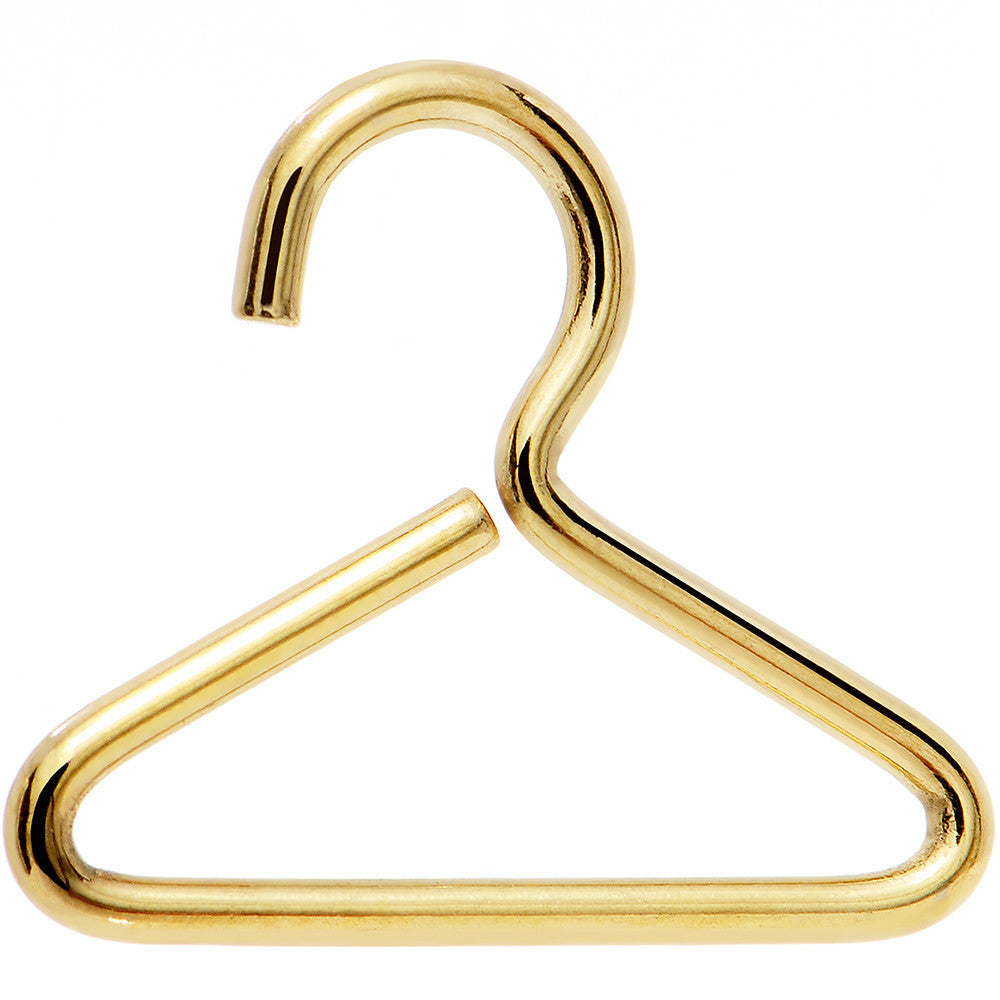 Gold Anodized Steel Hang it Up Clothes Hanger Daith Cartilage Earring