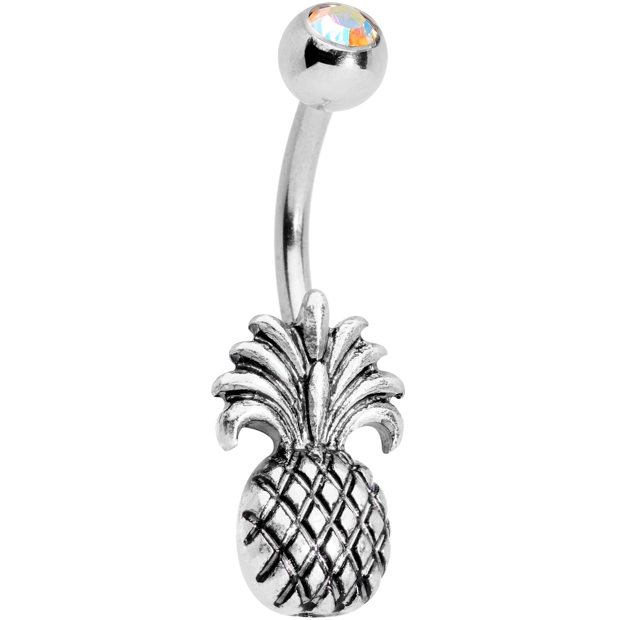 Clear Gem Tropical Pineapple Pizzazz Belly Ring