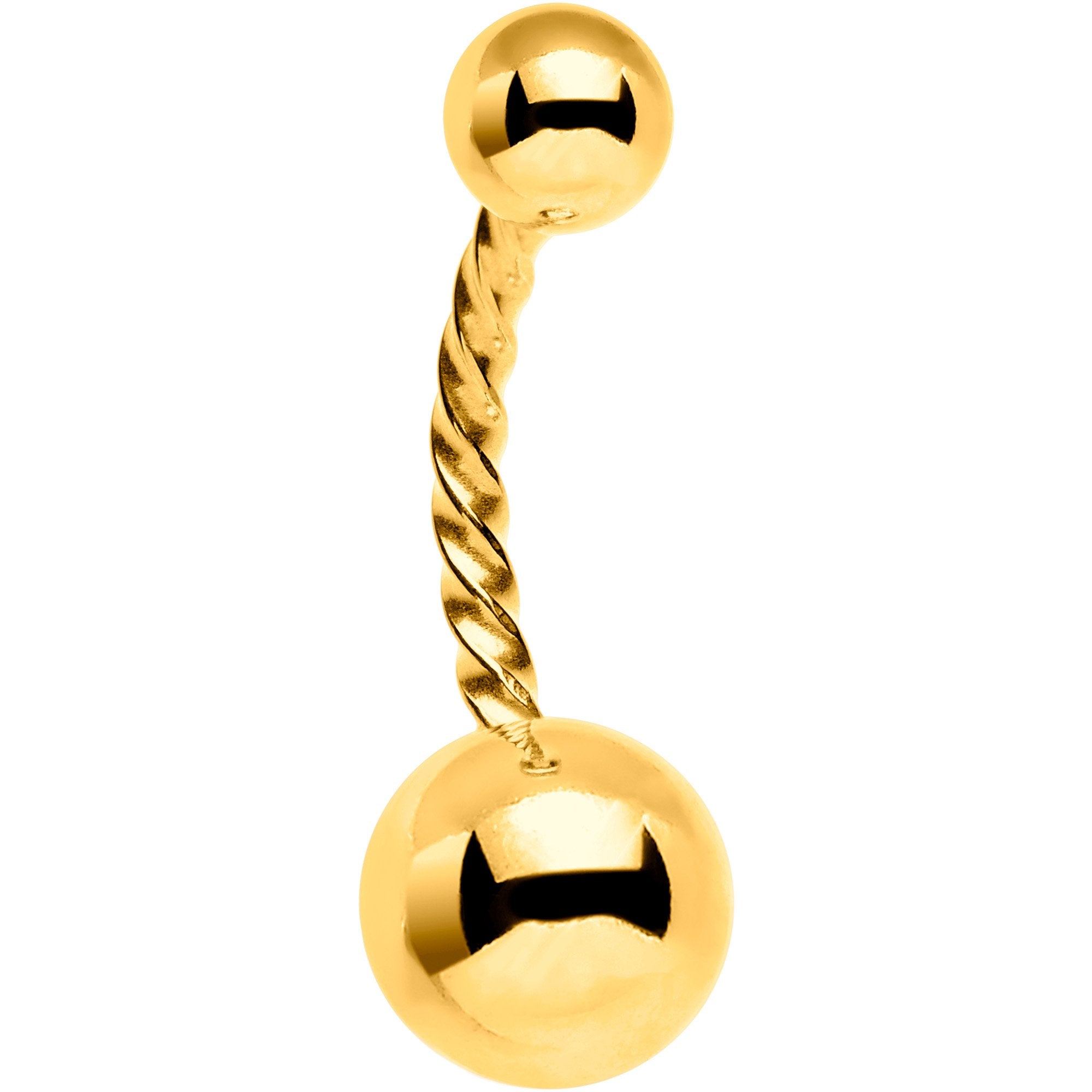 Gold Tone IP Seriously Twisted Belly Ring