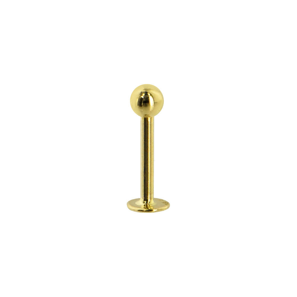 16G Solid 14K Yellow Gold Flat Back