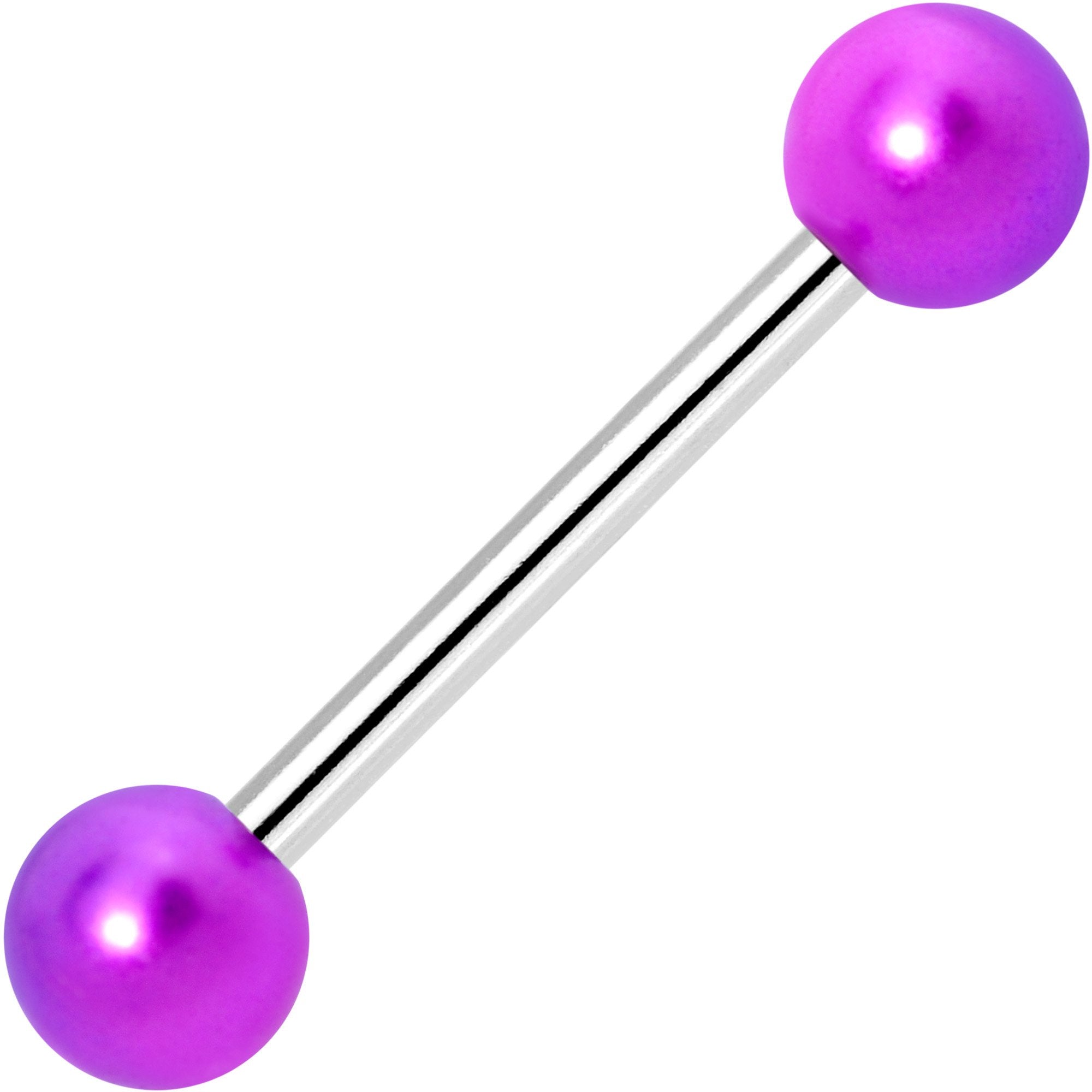 Purple Pearlescent Acrylic Ball End Barbell Tongue Ring