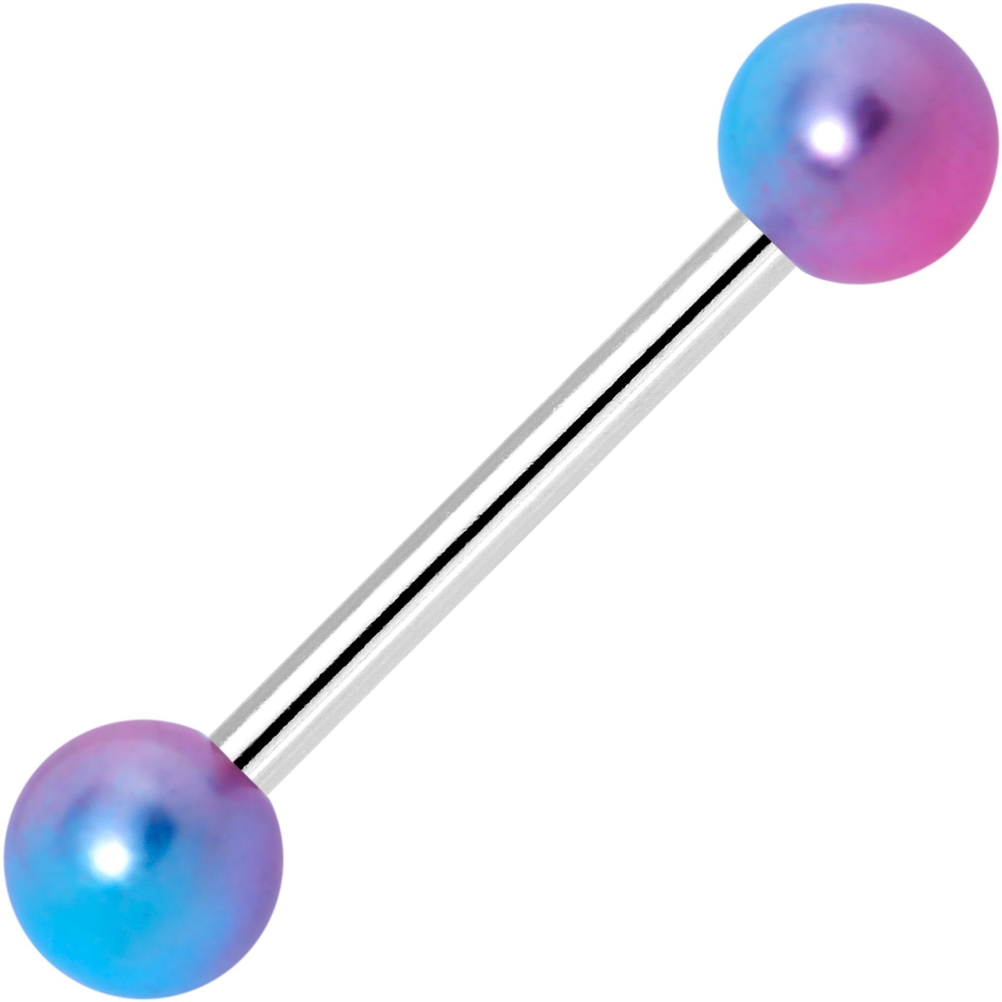 Blue Purple Pearlescent Acrylic Ball End Barbell Tongue Ring