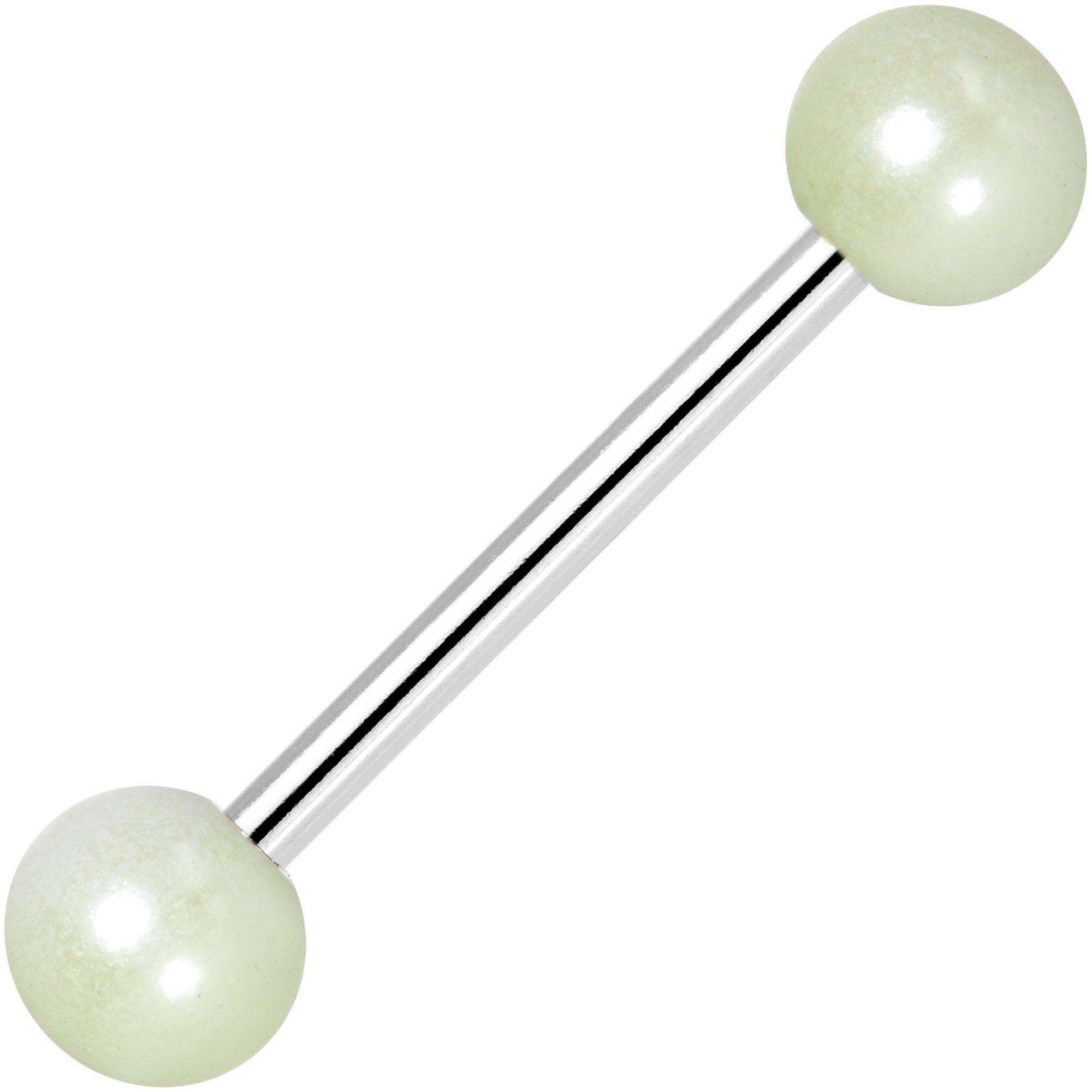 Baby Blue Pearlescent Acrylic Ball End Barbell Tongue Ring
