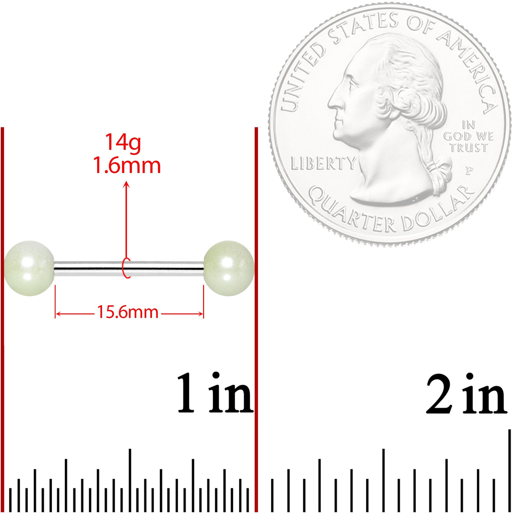 Baby Blue Pearlescent Acrylic Ball End Barbell Tongue Ring