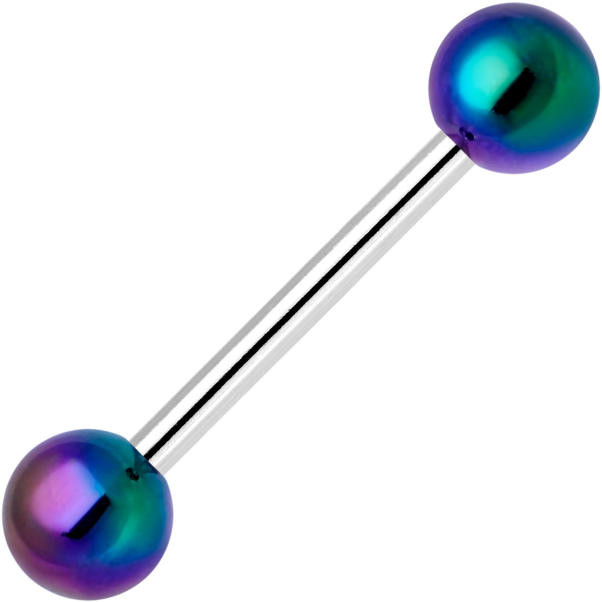 Black Pearlescent Acrylic Ball End Barbell Tongue Ring
