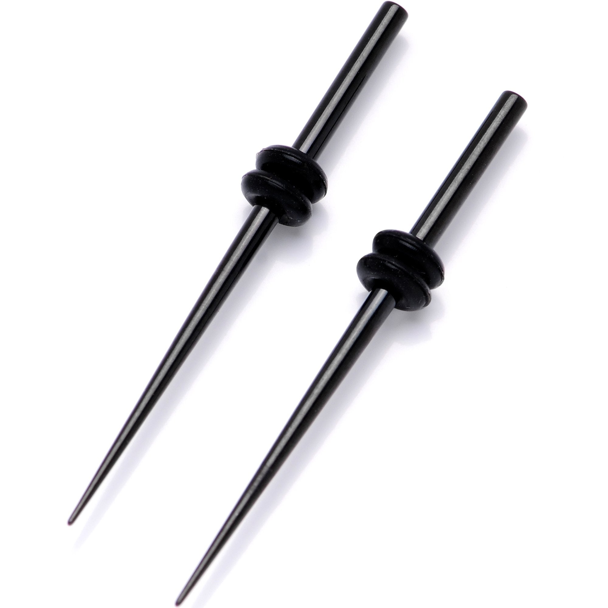 Black Anodized Titanium Micro Taper Straight Plug Set 14G to 8G