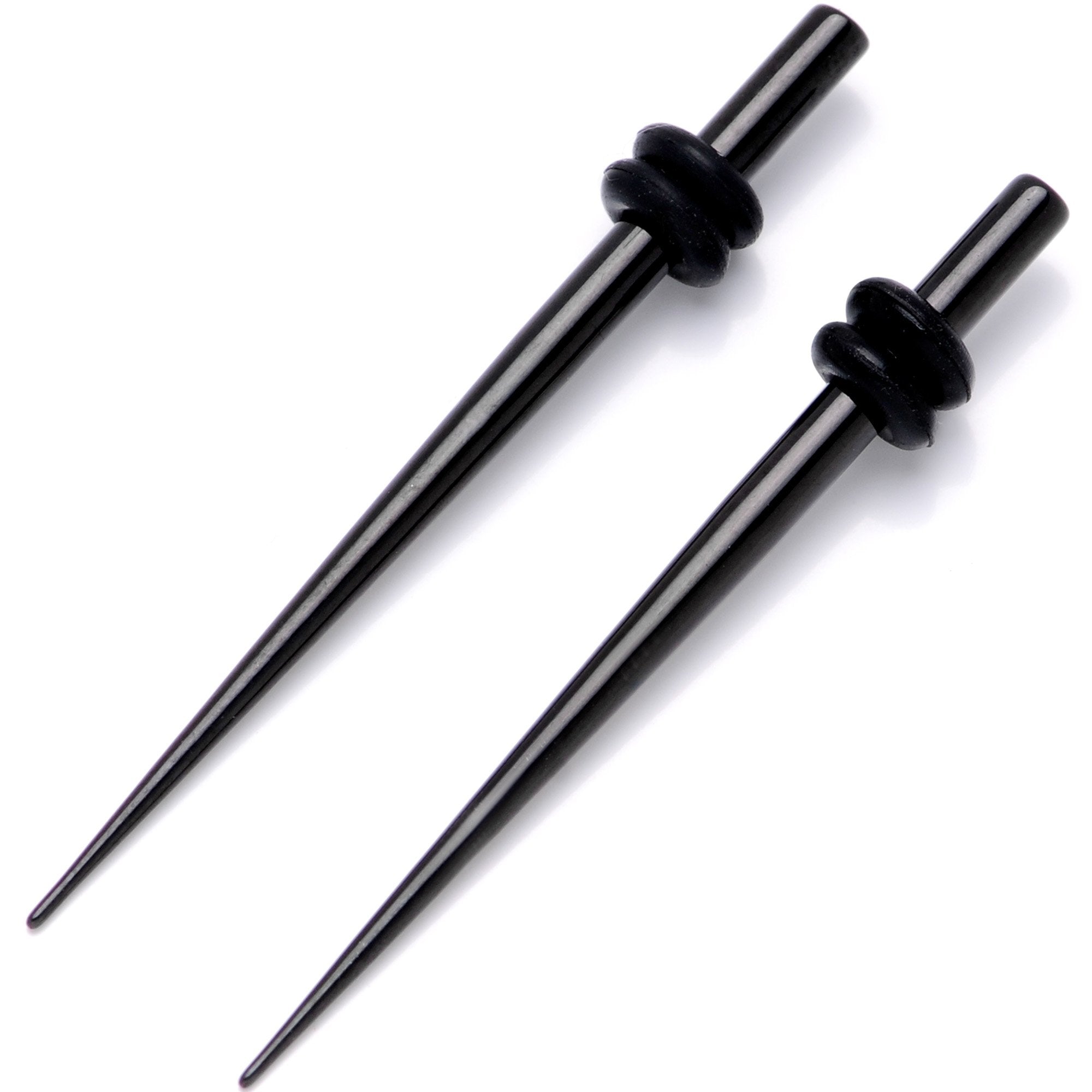 Black Anodized Titanium Micro Taper Straight Plug Set 14G to 8G