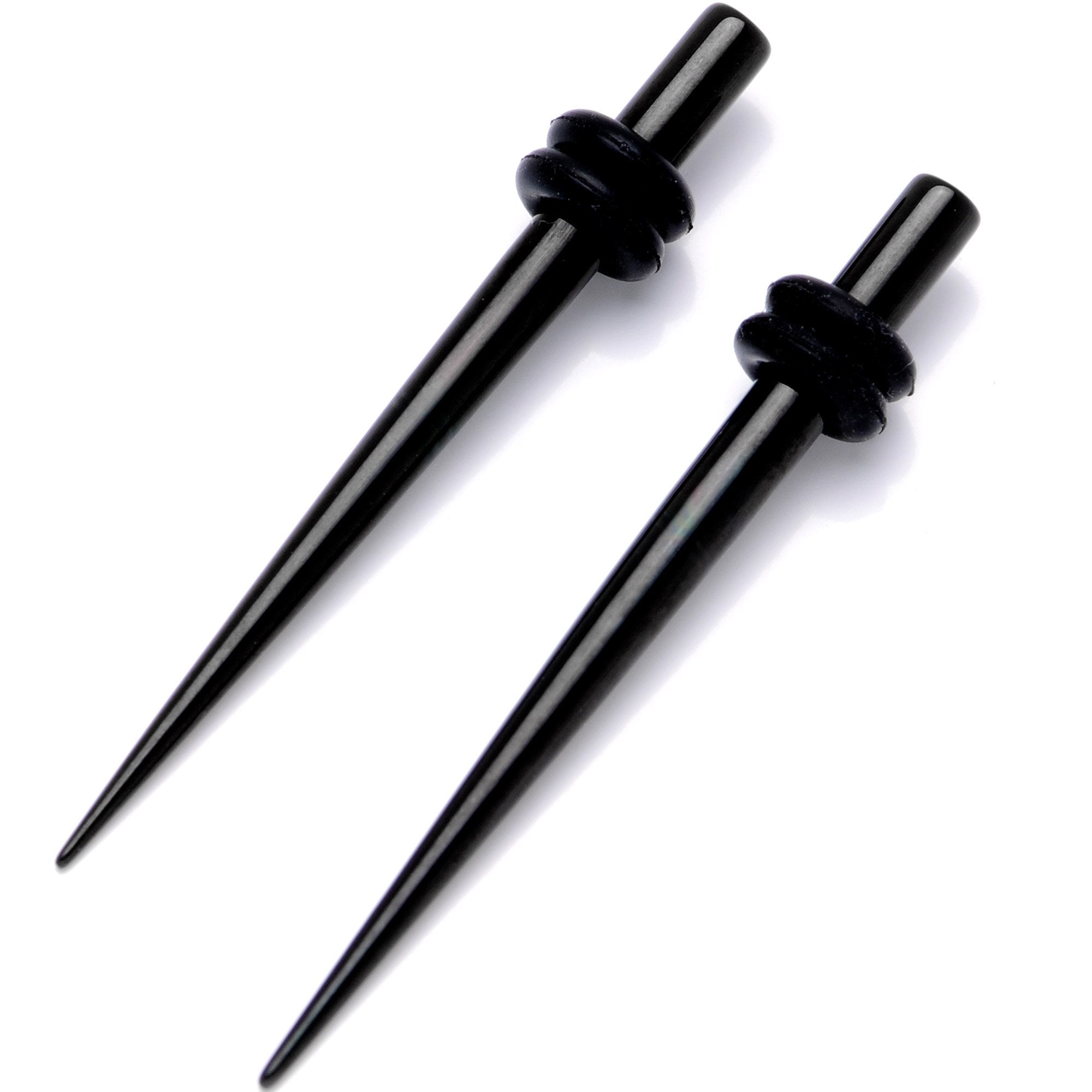 Black Anodized Titanium Micro Taper Straight Plug Set 14G to 8G