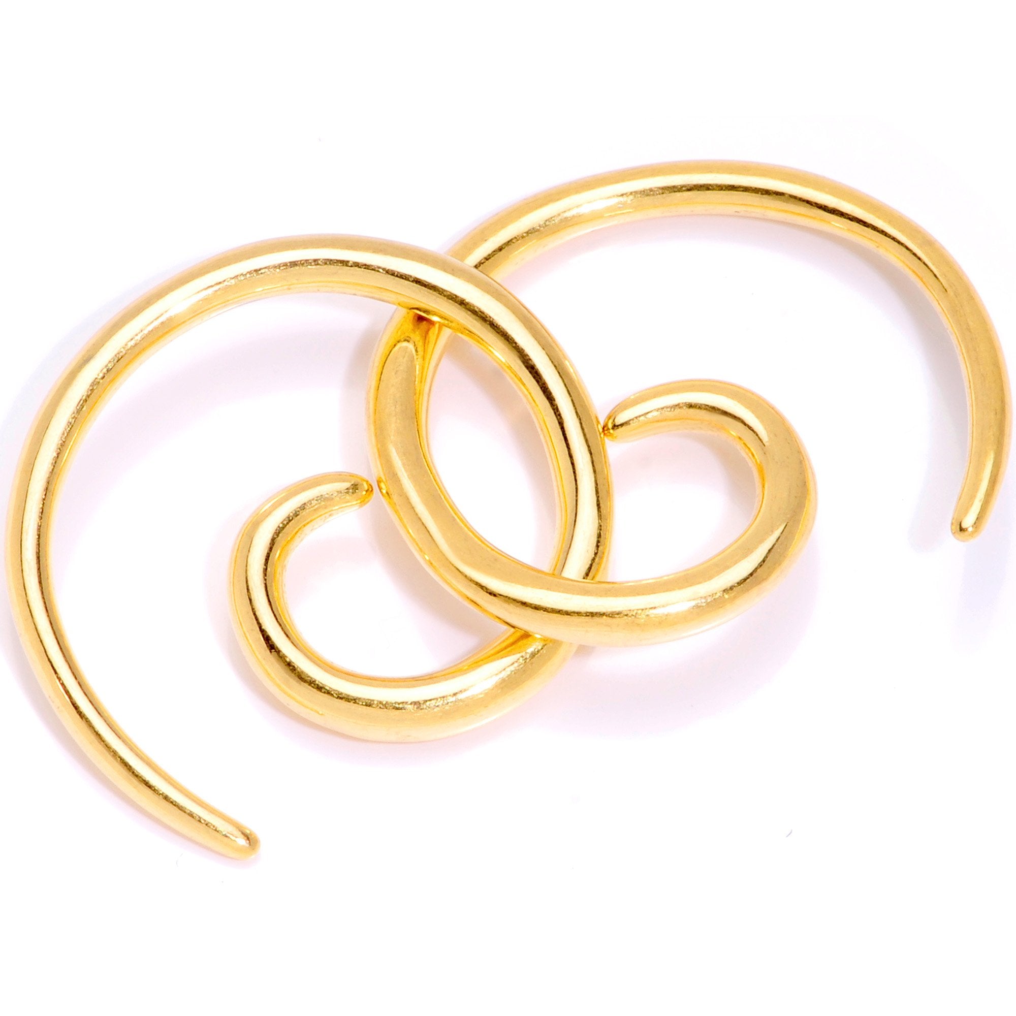 Gold Tone Anodized Titanium Micro Spiral Taper Set 12G ot 6G