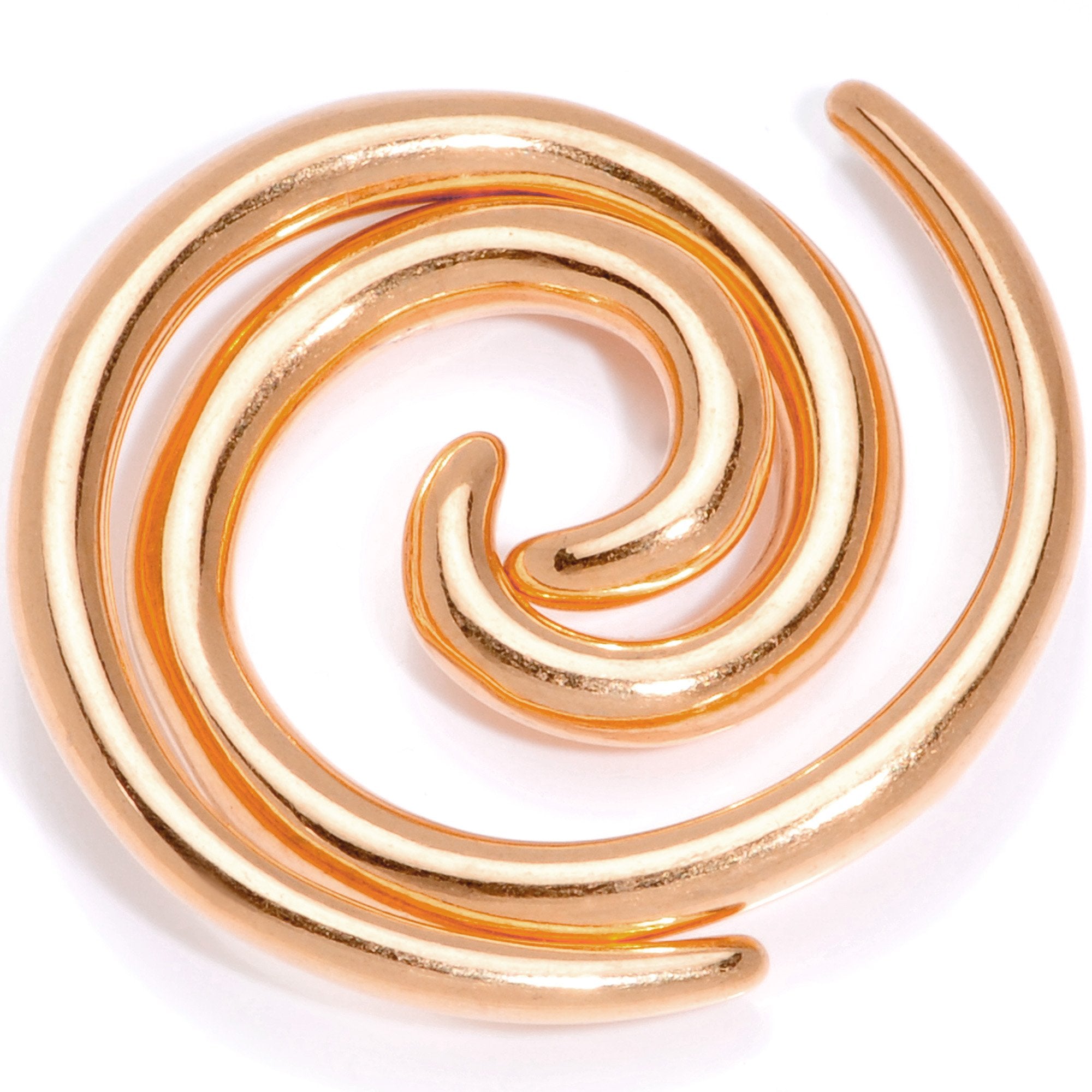 Rose Gold Tone Anodized Titanium Micro Spiral Taper Set 12 Gauge to 8 Gauge