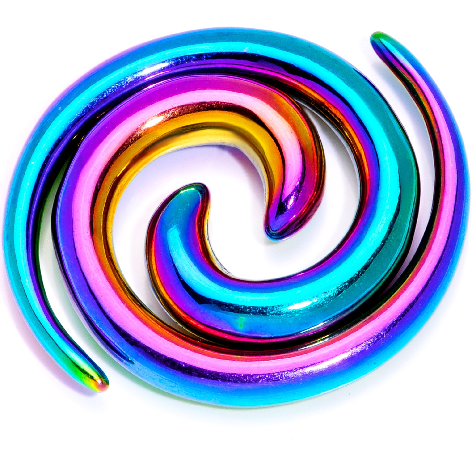 6 Gauge Rainbow Anodized Titanium Micro Spiral Taper Set