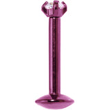 16 Gauge 5/16 Purple Titanium Internally Threaded Gem Labret Monroe
