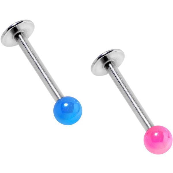 Multi Color Pearlescent Acrylic Ball Labret Monroe Tragus Set of 4