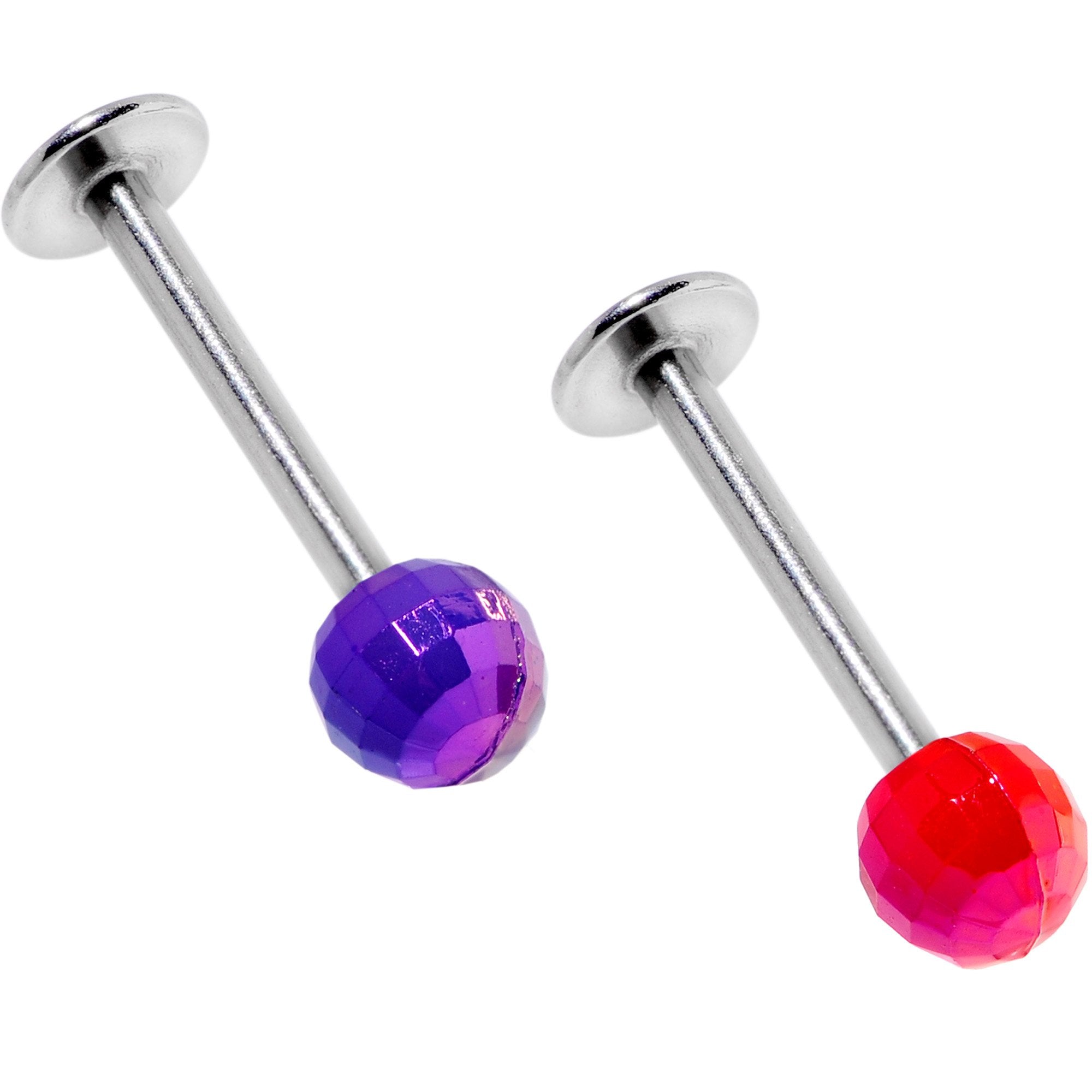 Pink Purple Disco Ball Labret Monroe Tragus Set of 4