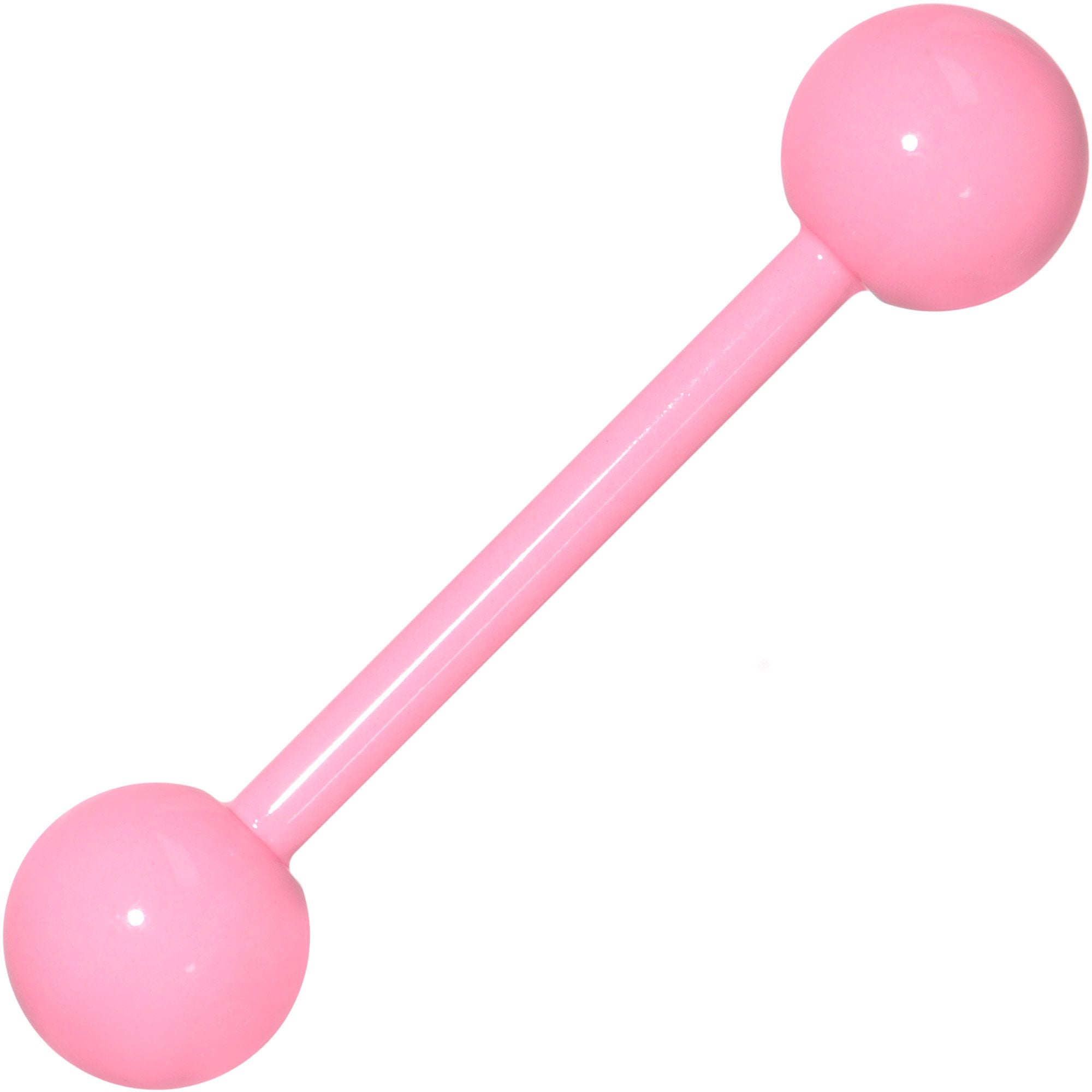 14G 5/8 Pink Acrylic Over Steel Tongue Ring