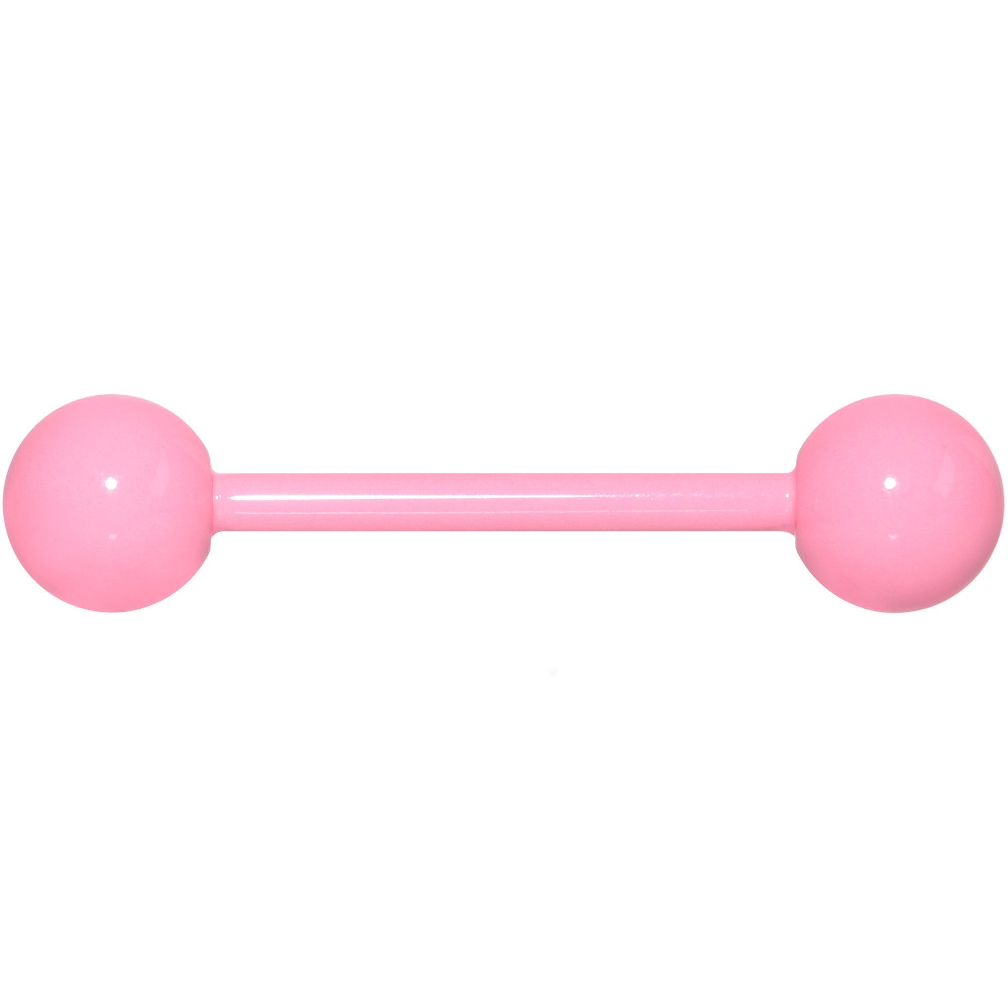 14G 5/8 Pink Acrylic Over Steel Tongue Ring