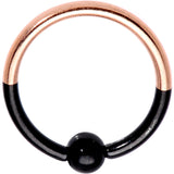16 Gauge 3/8 Black and Rose Gold Tone Two Tone BCR Captive Ring