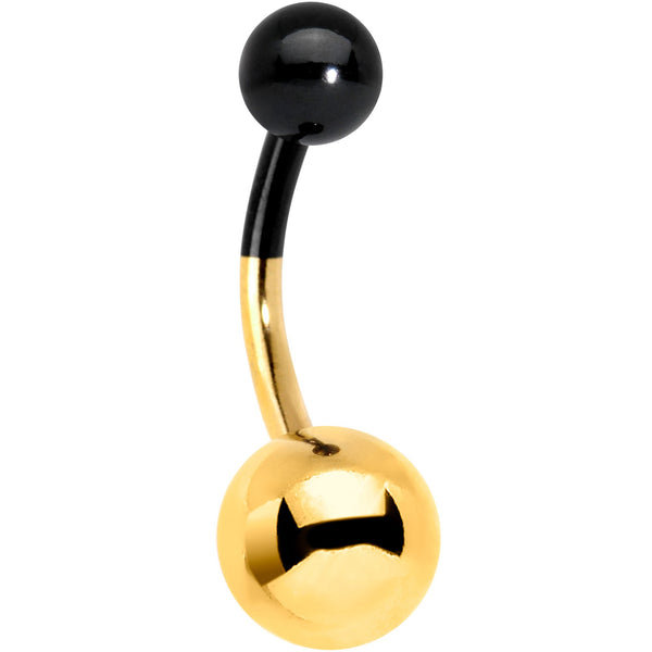 Black and Gold Tone Two Tone Belly Ring