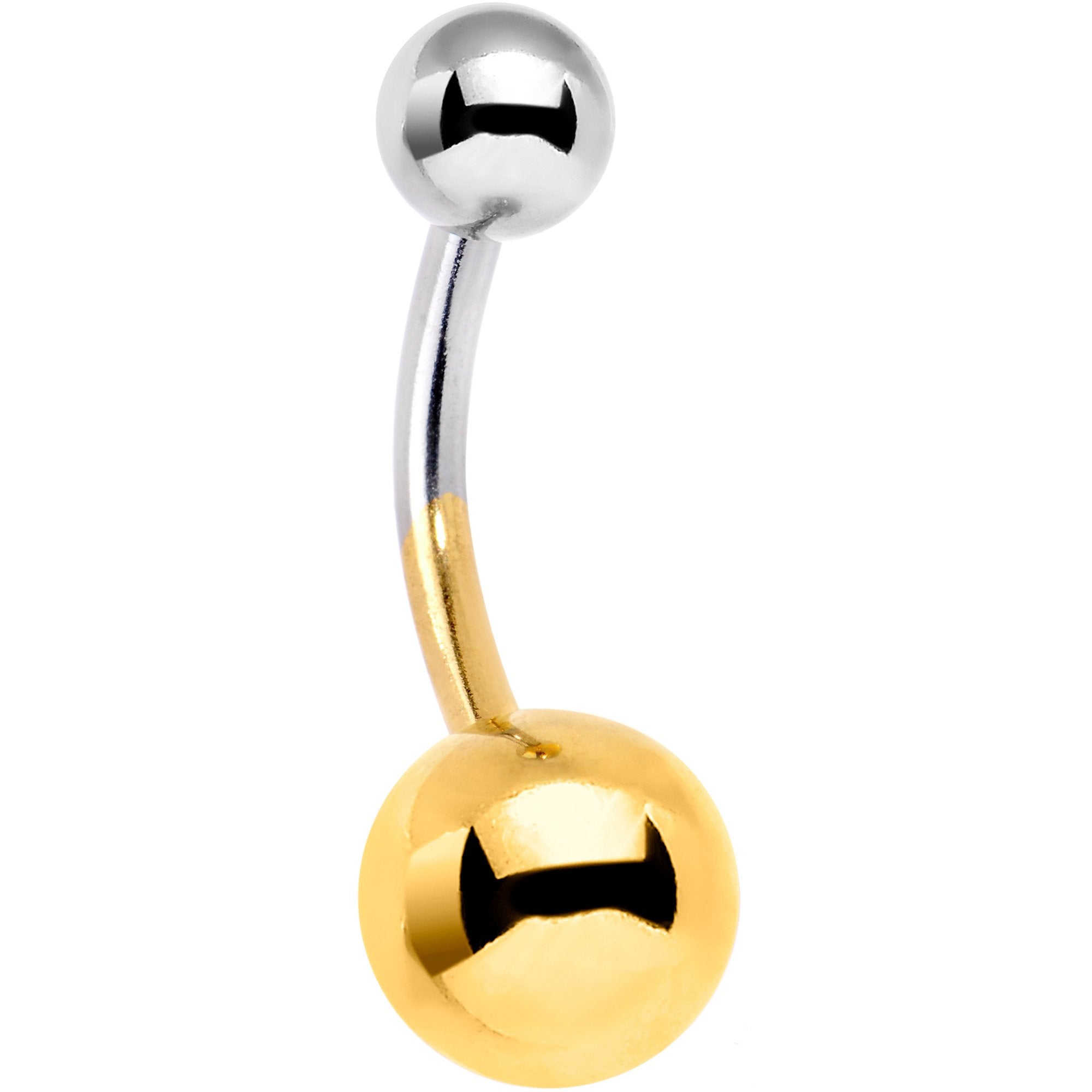 Gold Tone and Steel Two Tone Belly Ring