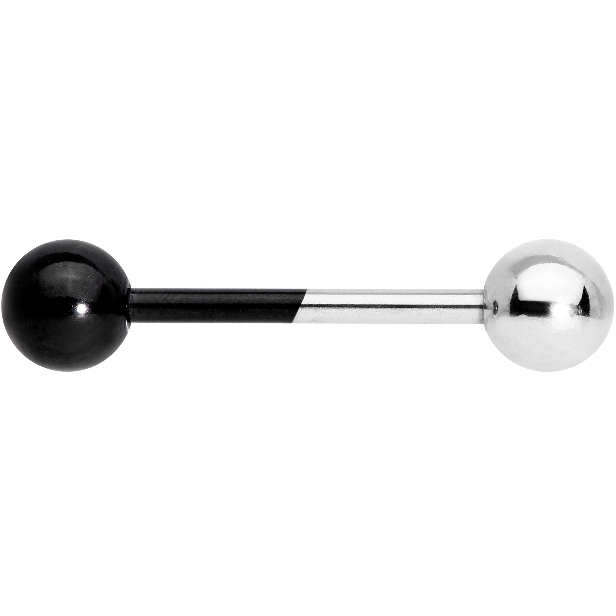 Black and Steel Two Tone Tongue Ring