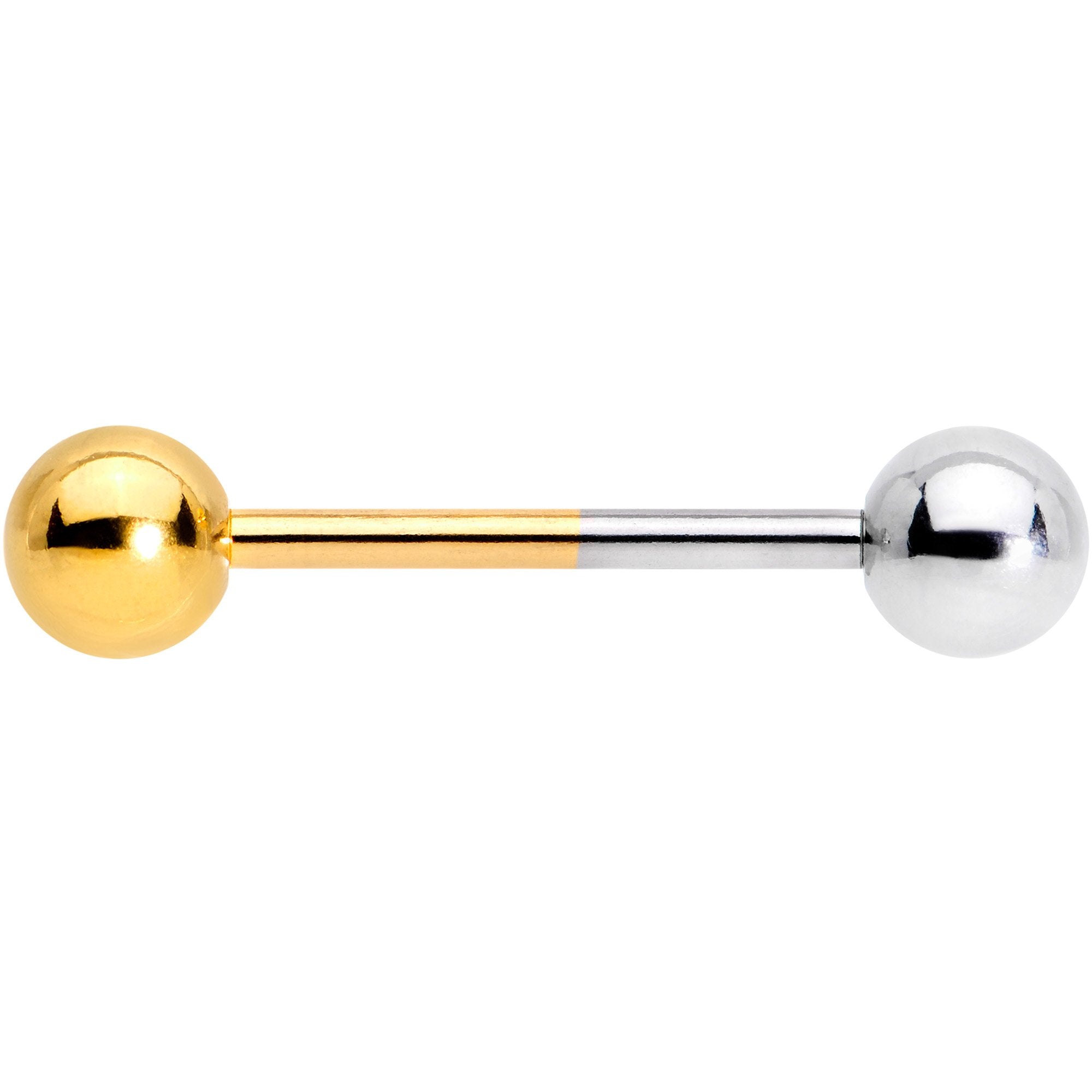 Gold Tone and Steel Two Tone Tongue Ring