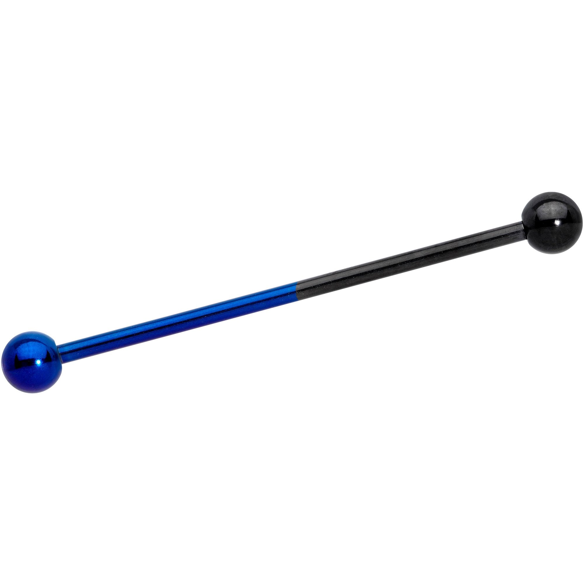 14 Gauge Black and Blue Two Tone Industrial Barbell 38mm