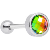 Rainbow Gem Cross Stitch Barbell Tongue Ring