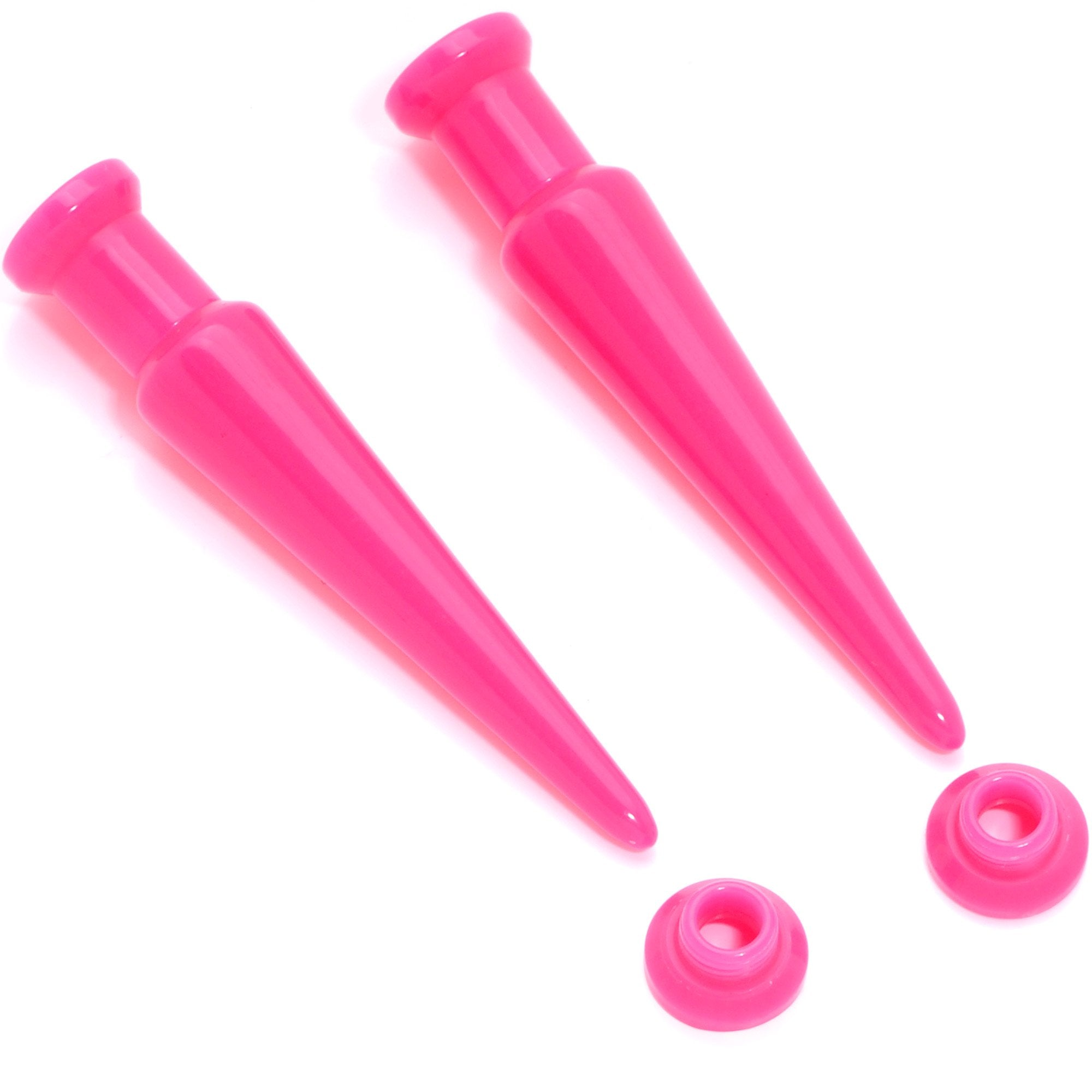 Hot Pink 2 in 1 Interchangeable Screw Fit Plug and Taper Set