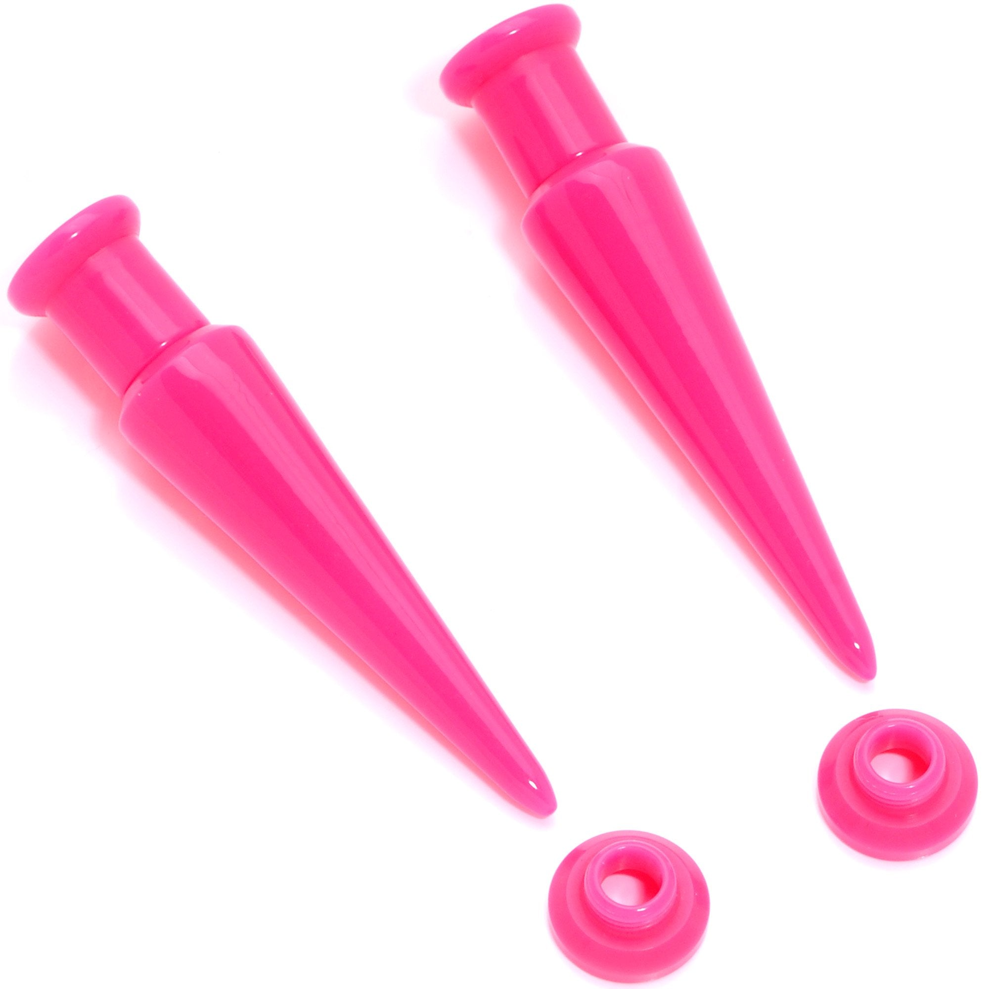 Hot Pink 2 in 1 Interchangeable Screw Fit Plug and Taper Set