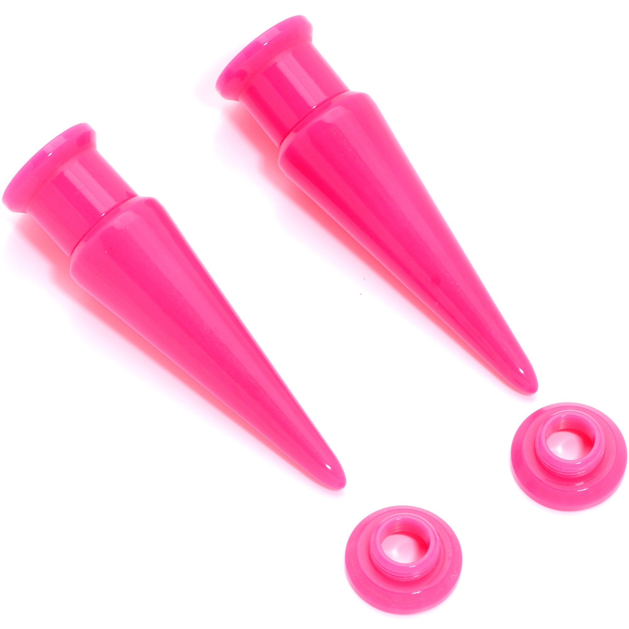 Hot Pink 2 in 1 Interchangeable Screw Fit Plug and Taper Set