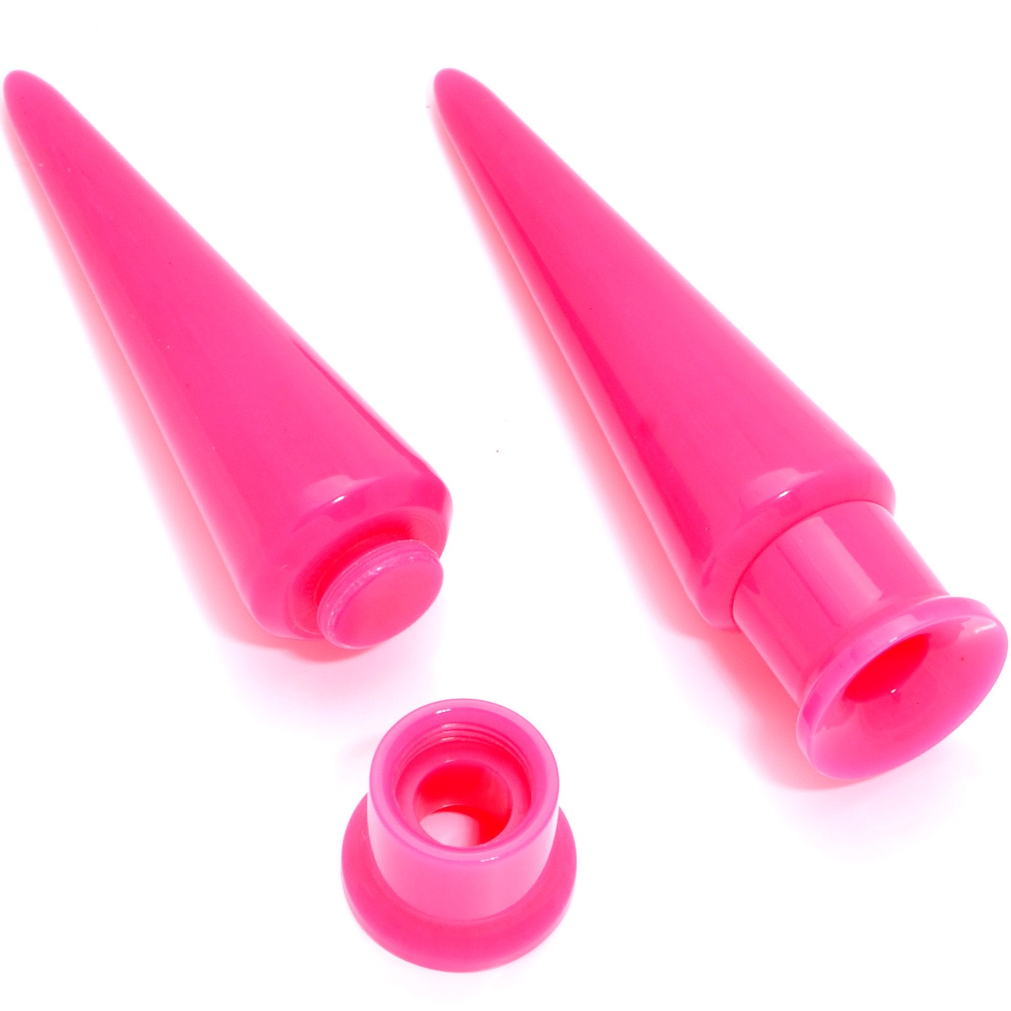 Hot Pink 2 in 1 Interchangeable Screw Fit Plug and Taper Set
