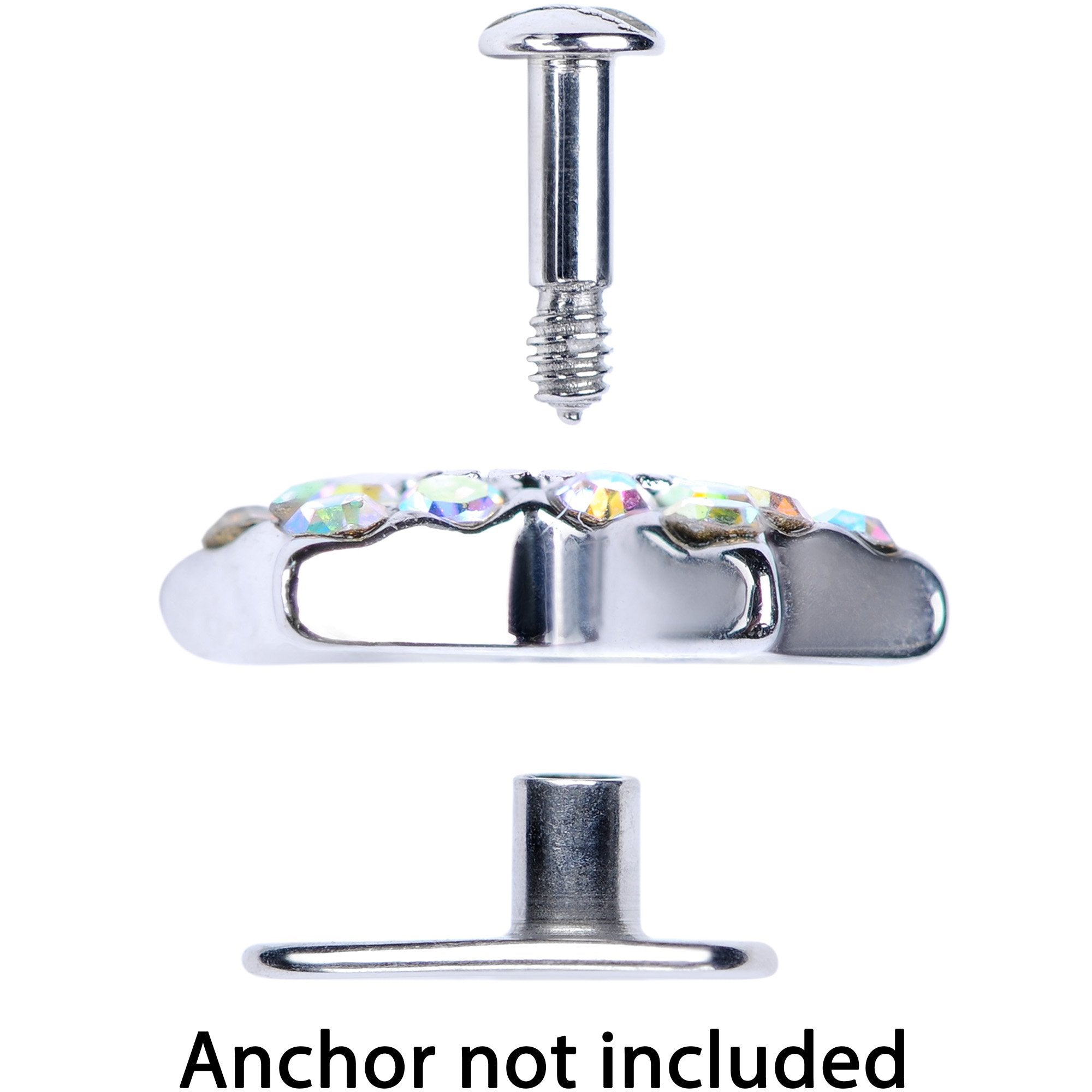 14G Aurora Gem 10mm Five Point Star Dermal Top